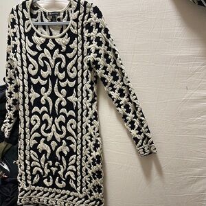 INC International Concepts Black and White Sheath Dress